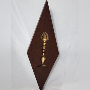 Vintage MCM Burwood Diamond Shaped Chess Piece Wall Art